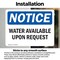 Signmission Water Available Upon Request, 10 in W x Rectangle, Vinyl Decal OS-2PACK-NS-D-710-L-18969 - alternate 6